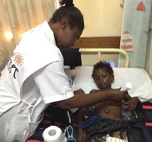 African Vision of Hope's nurse Clementina worked with a pediatric cardiologist and echo technician to diagnose the twenty children most in need of lifesaving surgery.