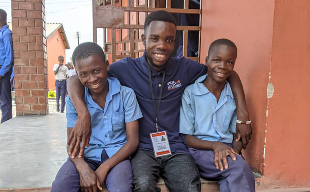 James counseling children in Zambia